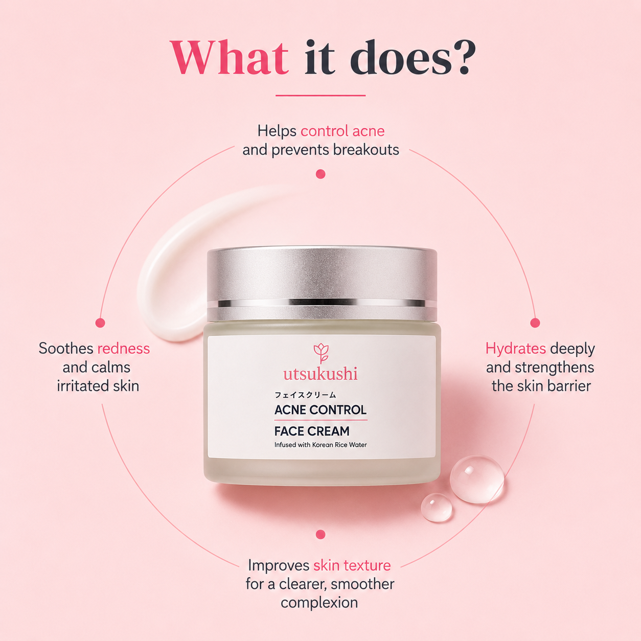 Acne Control Face Cream for Clear & Oil-Free Skin | Korean Rice Water