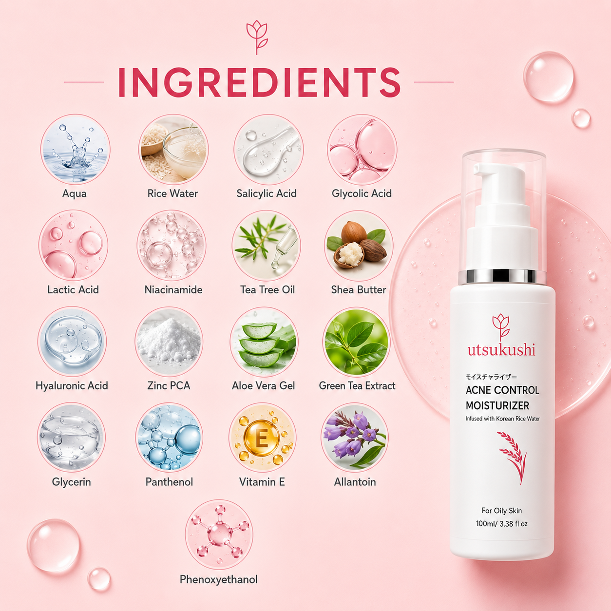 Acne Control Moisturizer for Clear & Balanced Skin | Korean Rice Water