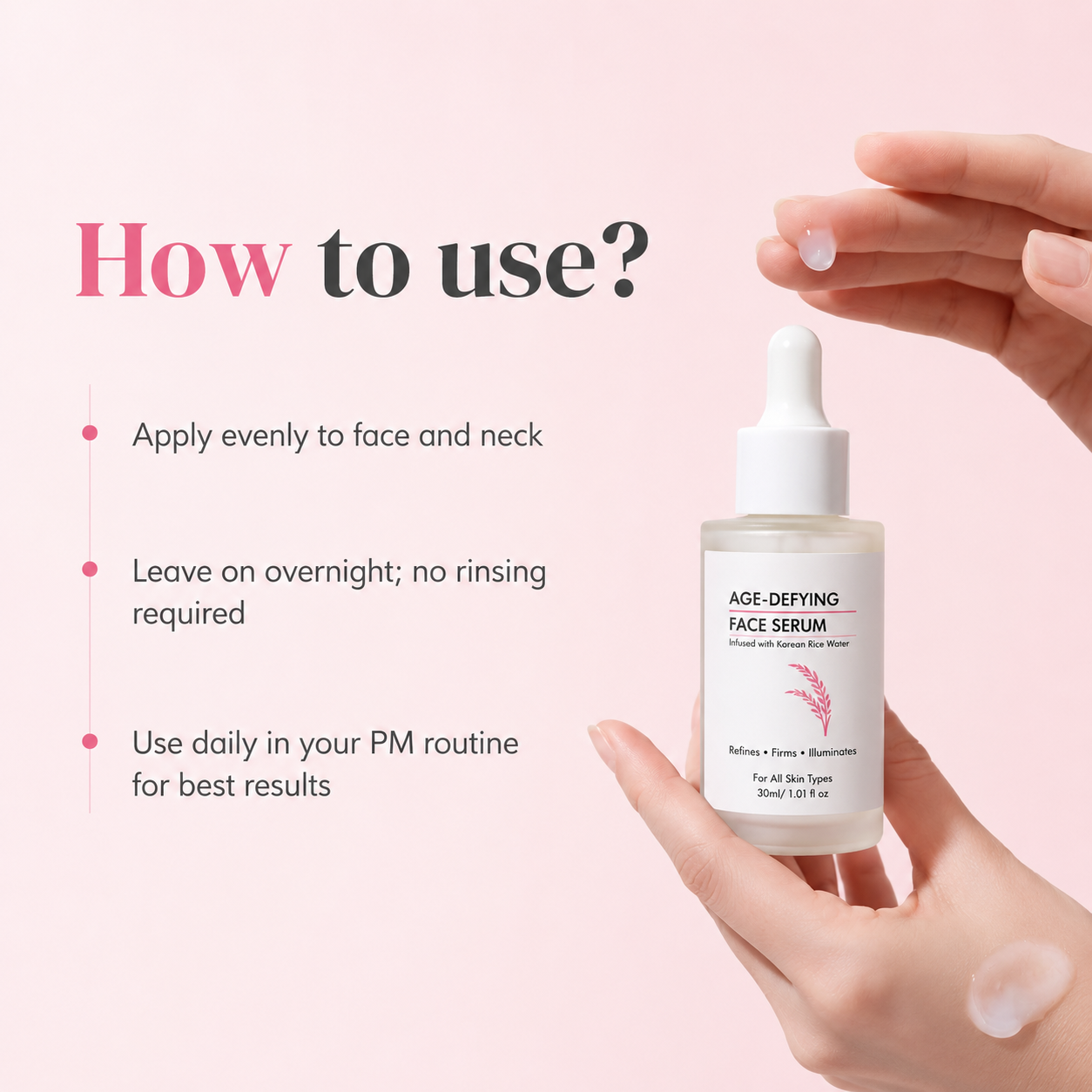 Age-Defying Face Serum for Smooth & Youthful Skin | Korean Rice Water